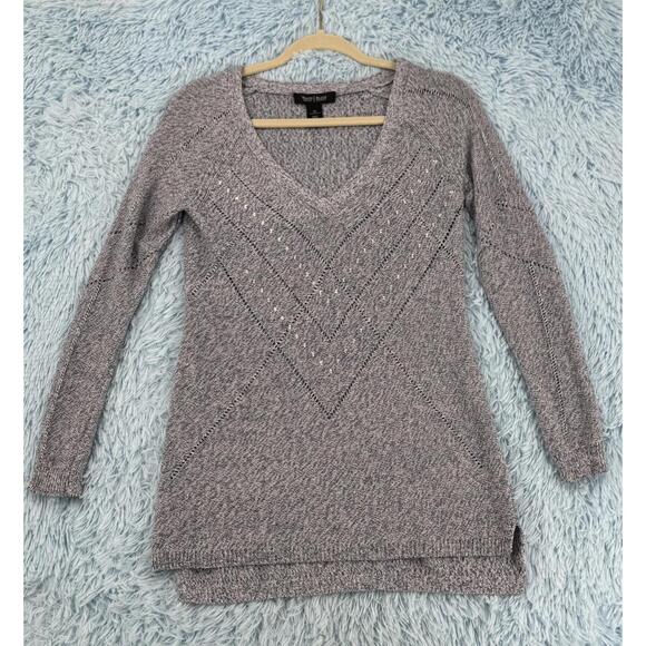 White House Black Market Sweaters - White House Black Market Womens XS Gray Sequin Front Sweater Long Sleeve Shimmer